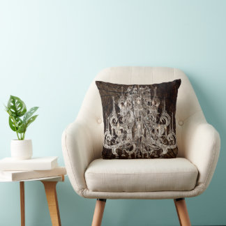 シックな木目の国フランスののクリスタルシャンデリア クッション