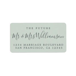 シックな未来グリーンさん結婚の差出人住所 ラベル