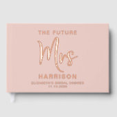 シックな未来ミセスバラゴールドフォイルピンクブライダルシャワー ゲストブック (正面)