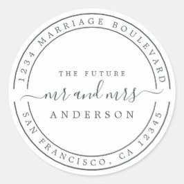 シックな未来ミセス結婚ズ差出人住所 ラウンドシール