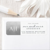 シックな未来モノグラム夫人結婚の差出人住所 ラベル (インサイチュ)