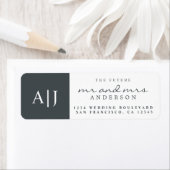 シックな未来モノグラム夫人結婚の差出人住所 ラベル (インサイチュ)