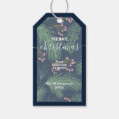 シックな果実と枝のクリスマス ギフトタグ (正面)