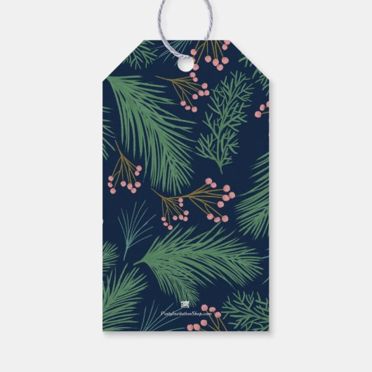 シックな果実と枝のクリスマス ギフトタグ (裏面)