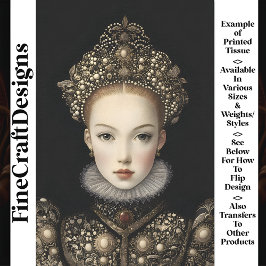 シックな架空のクイーンプリンセス女性BG5デコページ 薄葉紙