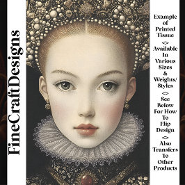 シックな架空のクイーンプリンセス女性BG6デコページ 薄葉紙