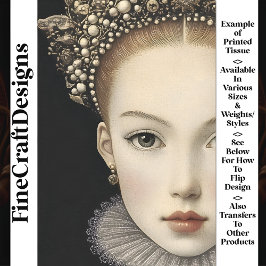 シックな架空のクイーンプリンセス女性BG7デコページ 薄葉紙