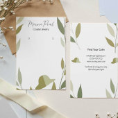 シックな柔らかい葉ハットアートワークデザインカード