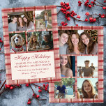 シックな格子模様のカスタムクリスマスのクリスマス9 Photo Collage Red シーズンカード<br><div class="desc">ホリデーの挨拶に最適な可愛いおもしろいカード！手作りの水彩画を作ってあげよう！完全にカスタマイズ可能上クリックの「パーソナライズ」で前面の文字を編集し、前面と背面に自分の写真を追加。「クリックデザインツールを使用して編集」でフォント、色、配置を調整(私のショップで代替の色やデザインもチェック)環境にやさしいことをしようGO DIGITAL!すぐにデザインにアクセス。カスタマイズ、ダウンロード、および電子メールによる送信を数分で実行時救間と金、道路上のトラック数の減少、紙廃棄物の減少など、最適なエコ選フレンドリー択。インディペンデント・アーティストを応援してくれてありがとう！すべての作品とデザインは私によって作られる。私は絵を描くのが大好絵を描き!私と感謝していのショッピングと私の創造性をサポート！:)私の店の色やデザインをたくさんチェックするか、何かもしが欲しいかを教えてカスタムくれ！また、一致するアイテムとカラー違うスキームも使用できる。プロフィもしールの下にカスタムクリック「メッセージ」を置いてtouchを！</div>