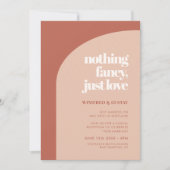 シックな桃のテラコッタアーチファンシーNothing just love 招待状 (正面)