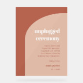 シックな桃のテラコッタアーチプラグ抜き式 アクリルサイン (正面)