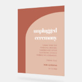 シックな桃のテラコッタアーチプラグ抜き式 アクリルサイン (傾斜)