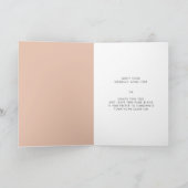 シックな桃のテラコッタアーチ彼女は結婚式の誓い カード (内部)