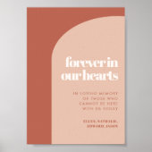 シックな桃のテラコッタフォーエバー私たちのハートのサイン ポスター (正面)