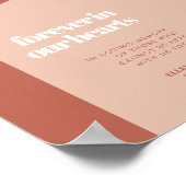 シックな桃のテラコッタフォーエバー私たちのハートのサイン ポスター (角)