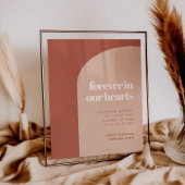 シックな桃のテラコッタフォーエバー私たちのハートのサイン ポスター