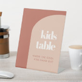 シックな桃のテラコッタ結婚アーチのキッズテーブル 台座サイン (インサイチュ)