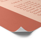 シックな桃のテラコッタ結婚アーチの座席表 ポスター (角)