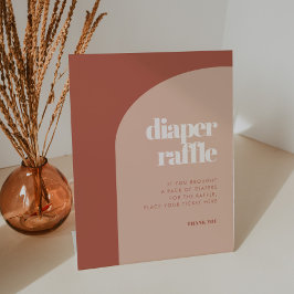 シックな桃テラコッタアーチオムツラッフル 台座サイン