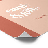 シックな桃テラコッタアーチカード&ギフトサイン ポスター (角)