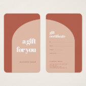 シックな桃テラコッタアーチギフト券 (正面&裏面)