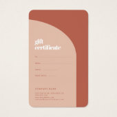 シックな桃テラコッタアーチギフト券 (裏面)