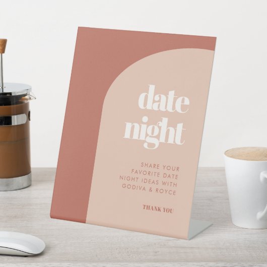 シックな桃テラコッタアーチデイトナイトアイディア 台座サイン (インサイチュ)