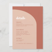 シックな桃テラコッタアーチバチェロレッテ週末 招待状 (裏面)