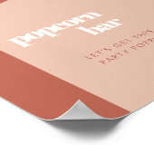 シックな桃テラコッタアーチポップコーンバー標識 ポスター (角)