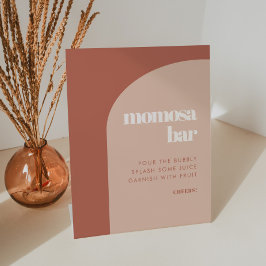 シックな桃テラコッタアーチモモモモザバー 台座サイン