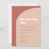 シックな桃テラコッタアーチモーニングアフターブランチ 招待状 (正面)