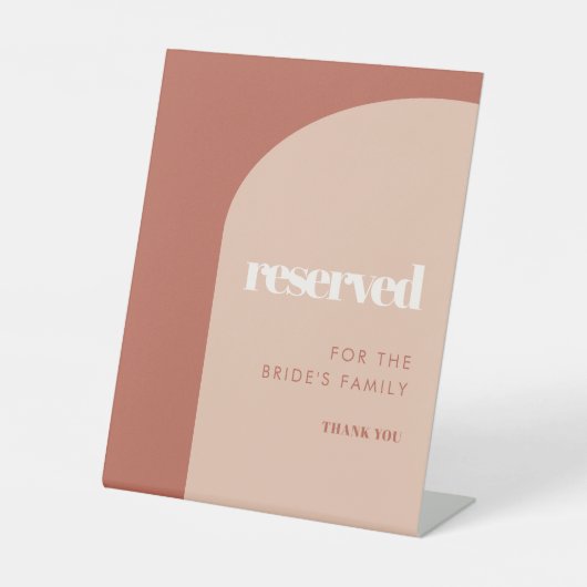 シックな桃テラコッタアーチ家族専用 台座サイン (正面)