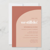 シックな桃テラコッタアーチ我々はまだ更新する 招待状 (正面)