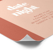 シックな桃テラコッタアーチ日付の夜のアイデアのサイン ポスター (角)