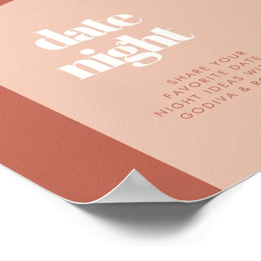 シックな桃テラコッタアーチ日付の夜のアイデアのサイン ポスター (角)