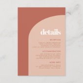 シックな桃テラコッタアー結婚チの詳細カード エンクロージャーカード (正面)