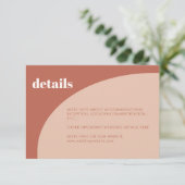 シックな桃テラコッタアー結婚チの詳細カード エンクロージャーカード (スタンド正面)