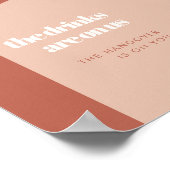 シックな桃テラコッタアー結婚チズオープンバー標識 ポスター (角)