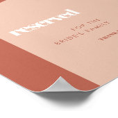 シックな桃テラコッタアー結婚チズリザーブドサイン ポスター (角)