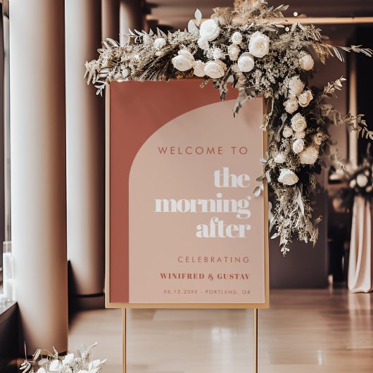 シックな桃テラコッタザモーニングアフターウェルカム ポスター