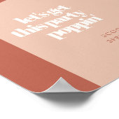 シックな桃テラコッタポピンを手に入れようパーティー ポスター (角)