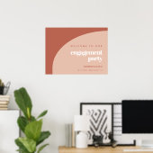 シックな桃テラコッタ婚約パーティへようこそ ポスター (ホームオフィス)