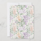 シックな桃薄紫ラベンダーフローラベビーシャワー 招待状 (裏面)