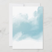 シックな桃赤面フローラ、アクアウォーター結婚カラー 招待状 (裏面)