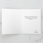 シックな桜ピンクの花フローラ写真記念日 カード (内部)