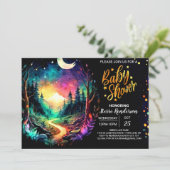 シックな森に魅了された赤ちゃんシャワー 招待状 (スタンド正面)