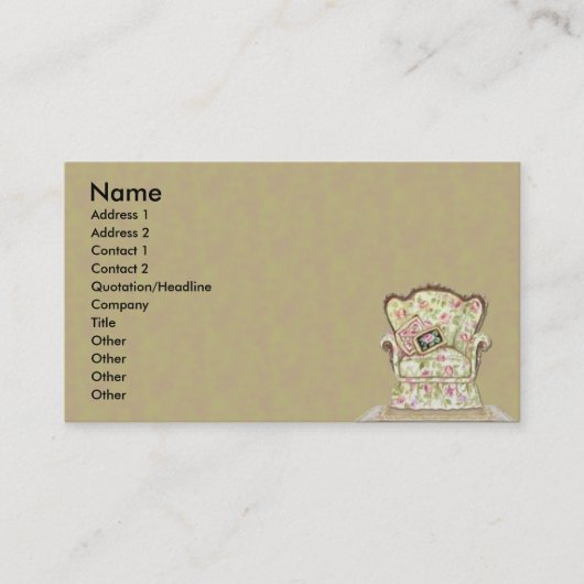 シックな椅子の名刺 名刺 (正面)