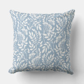 シックな植物性のほこりっぽい青い葉のパターン クッション (正面)