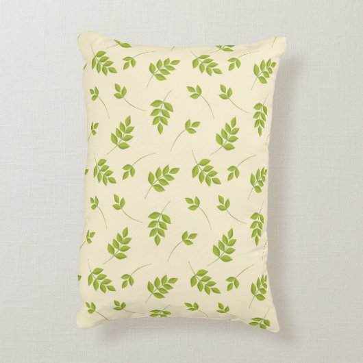 シックな植物性の緑の枝葉の継ぎ目なし アクセントクッション (裏面(縦))