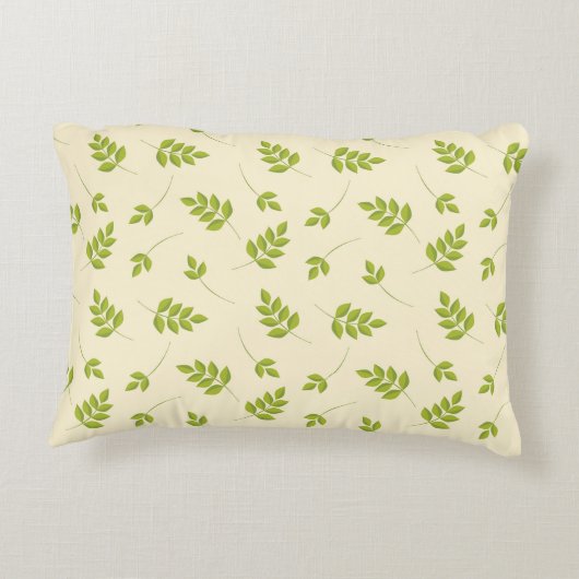 シックな植物性の緑の枝葉の継ぎ目なし アクセントクッション (裏面)